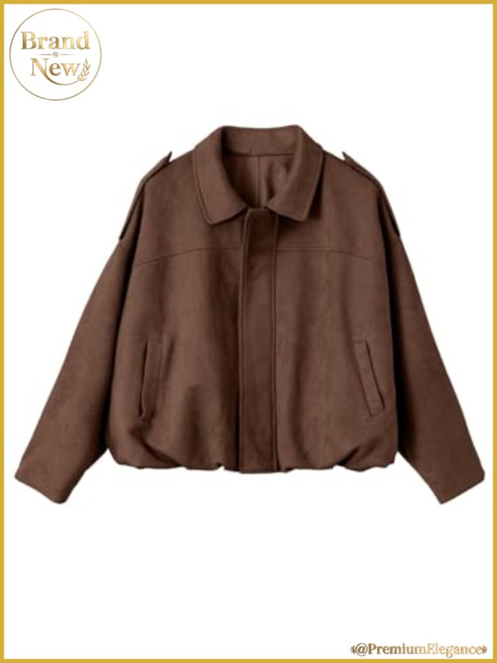 Faux Suede Cropped Bomber Jacket Womens Casual Fall Coat